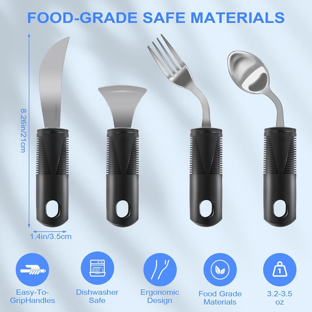 Adaptive Utensils, Weighted Utensils for Hand Tremors, Utensils for Parkinsons Patients,Elderly,Arthritis,Weak Hand