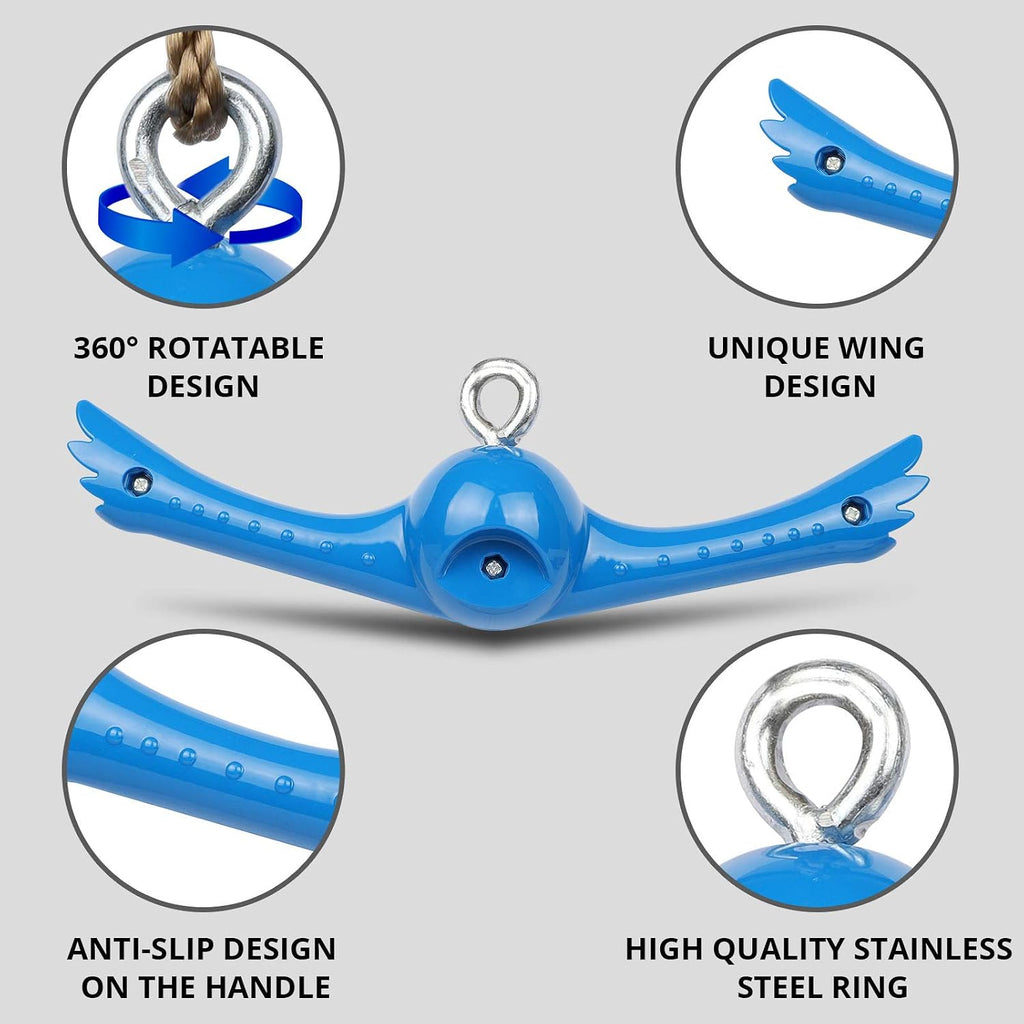 Ninja-Twister Swing Spins Set: Slackline Attachments - 360° Handle Twist-Spin Flips Toy Activate Ninja Powers Warrior