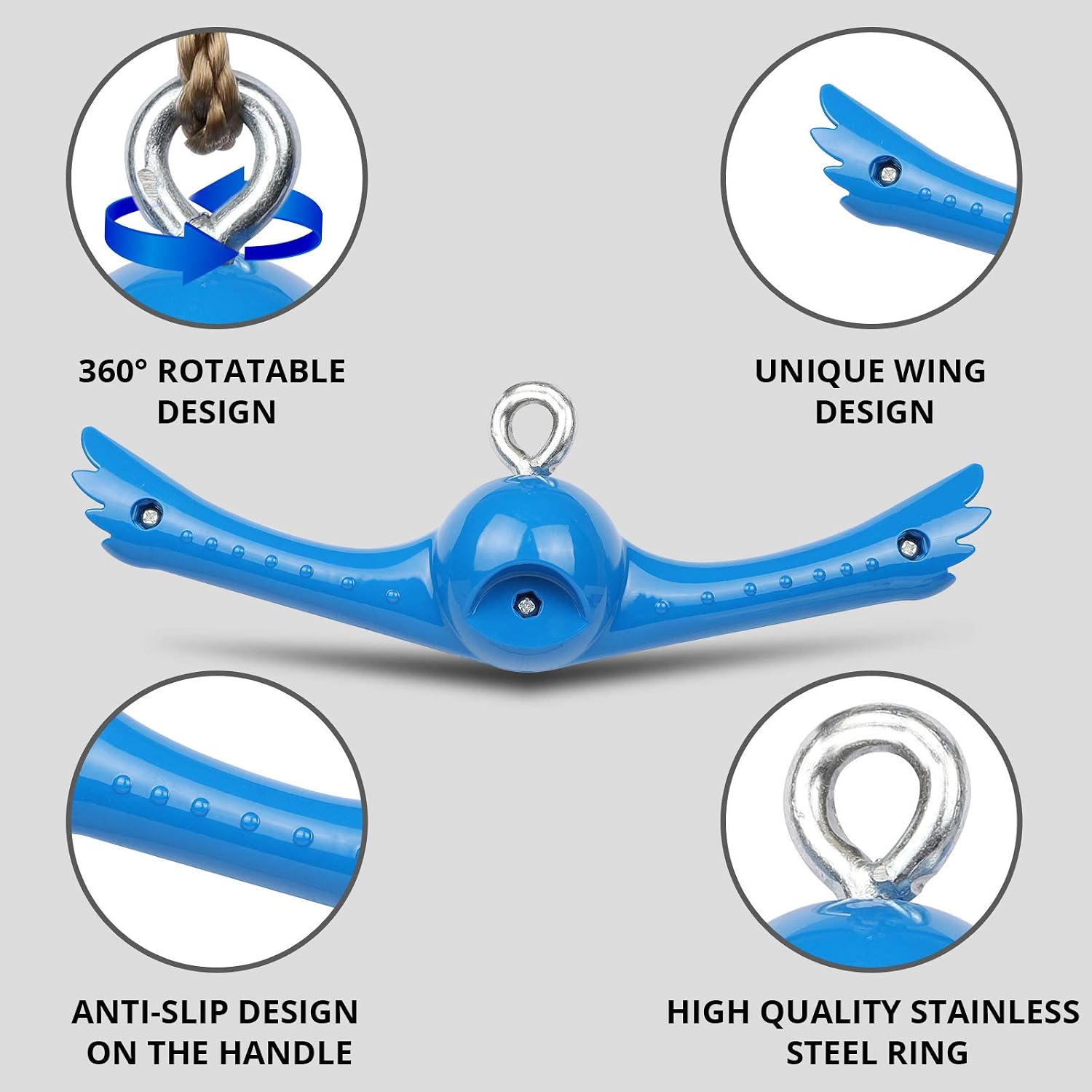 Ninja-Twister Swing Spins Set: Slackline Attachments - 360° Handle Twist-Spin Flips Toy Activate Ninja Powers Warrior