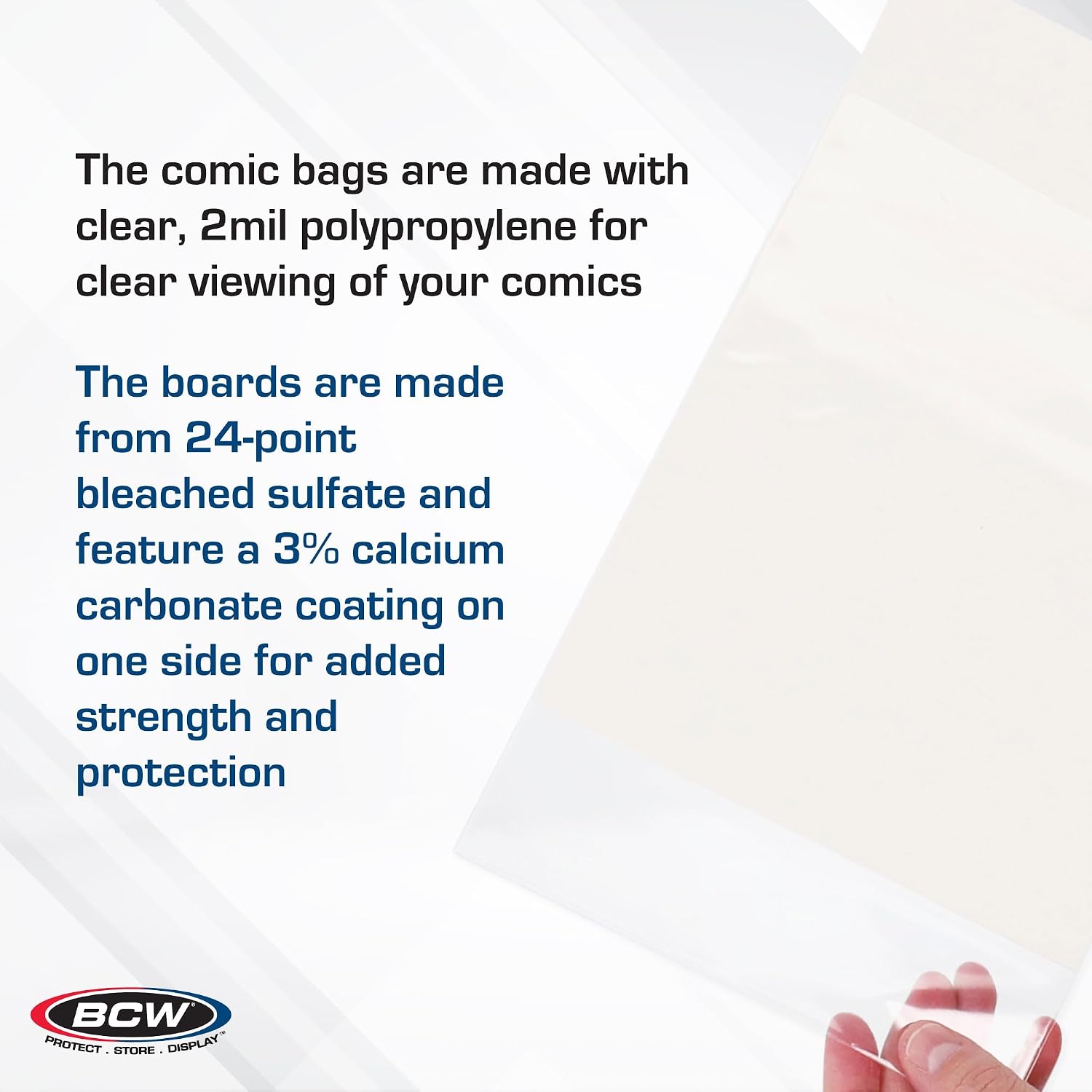 Current Comic Bags and Backing Boards, Acid-Free, 100 Sets, 200 Pieces | Includes 100 acid-free bags and 100 rigid 24