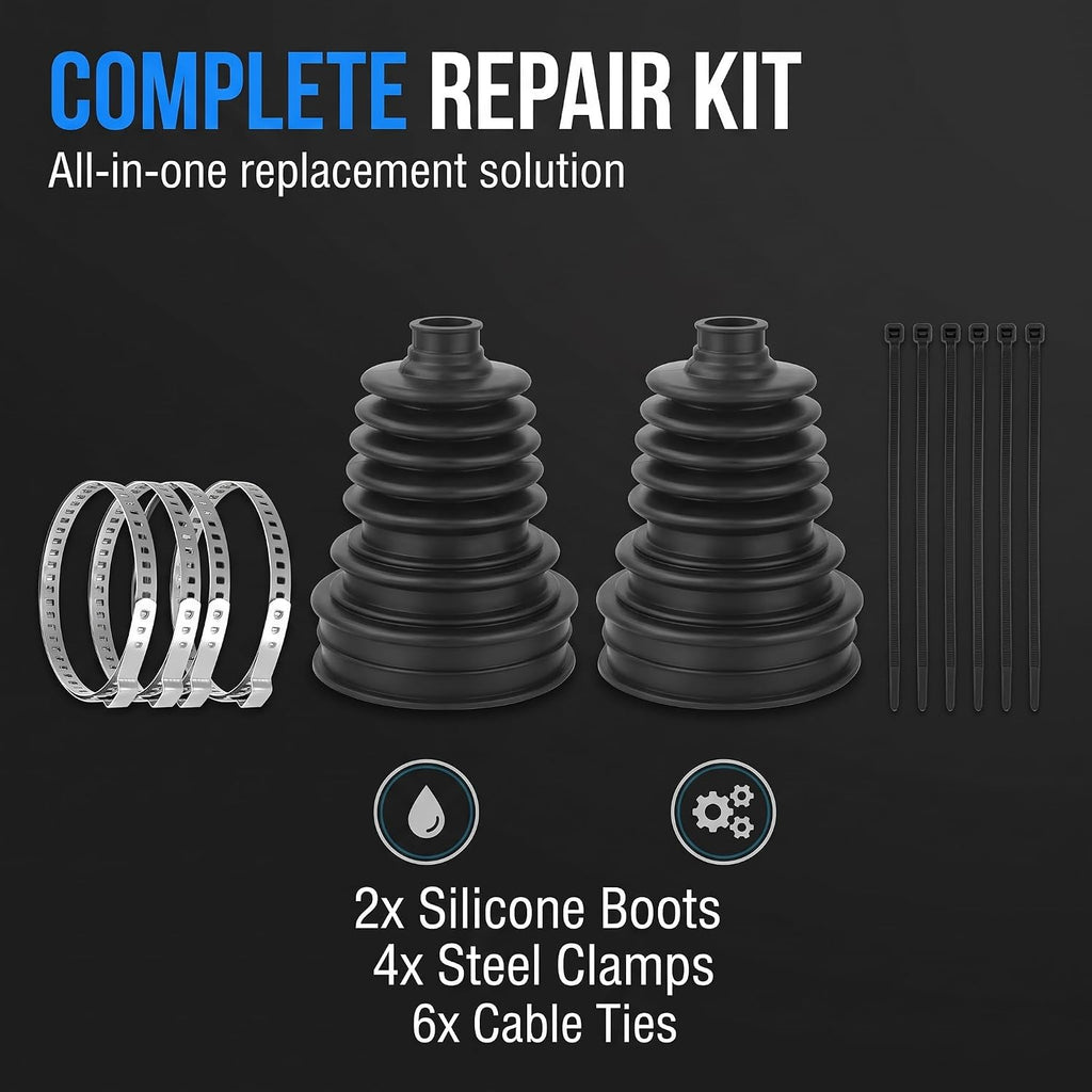 2PCS CV Boot Repair Kit Universal CV Axle Boot with Clamps