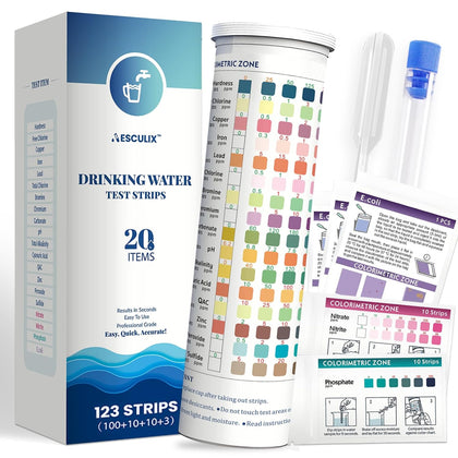 20 in 1 Water Tester for Drinking Water, Well Water Testing Kit, Suitable for Household Tap Water, Natural Water