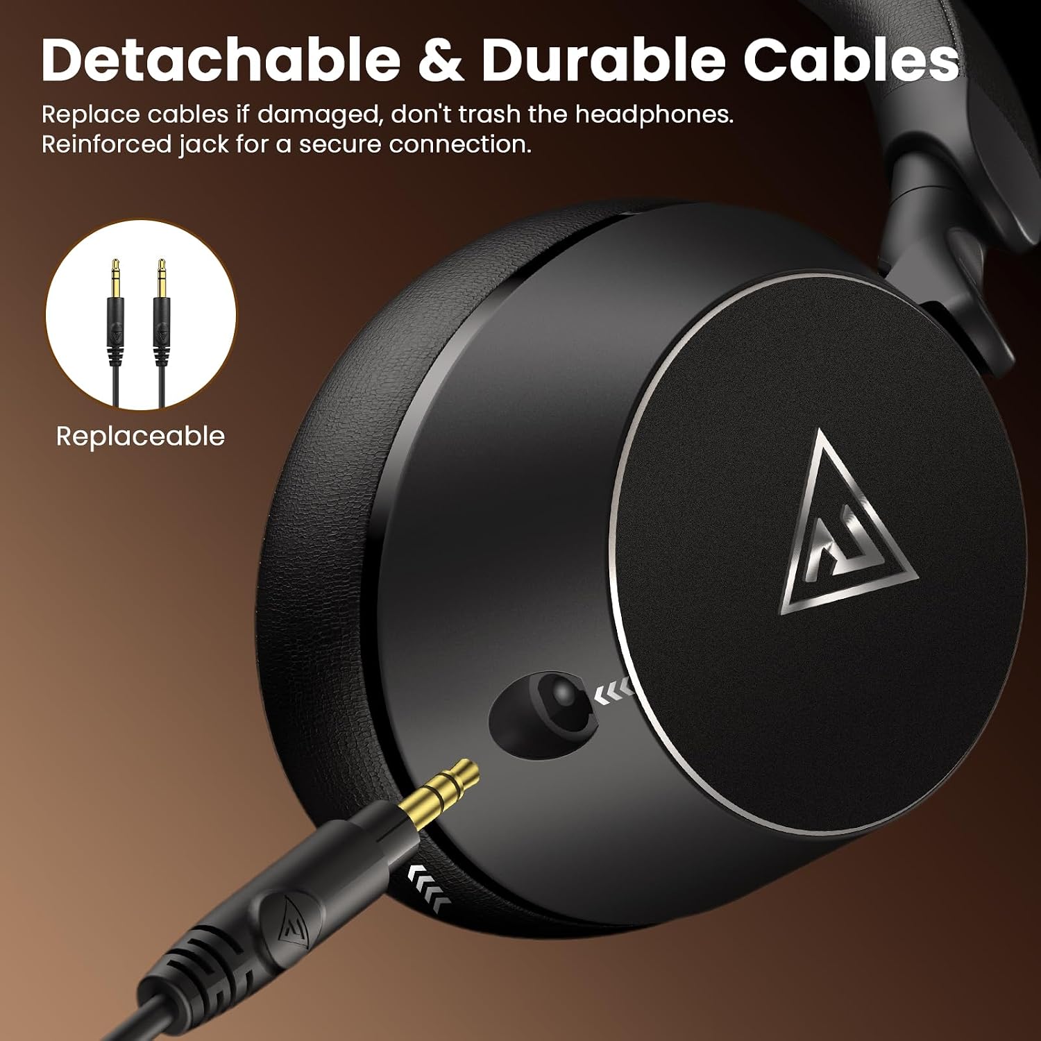 Studio Monitor Headphones, Professional Wired DJ Headphones Over Ear | with Natural Balanced Sound, 50mm Drivers