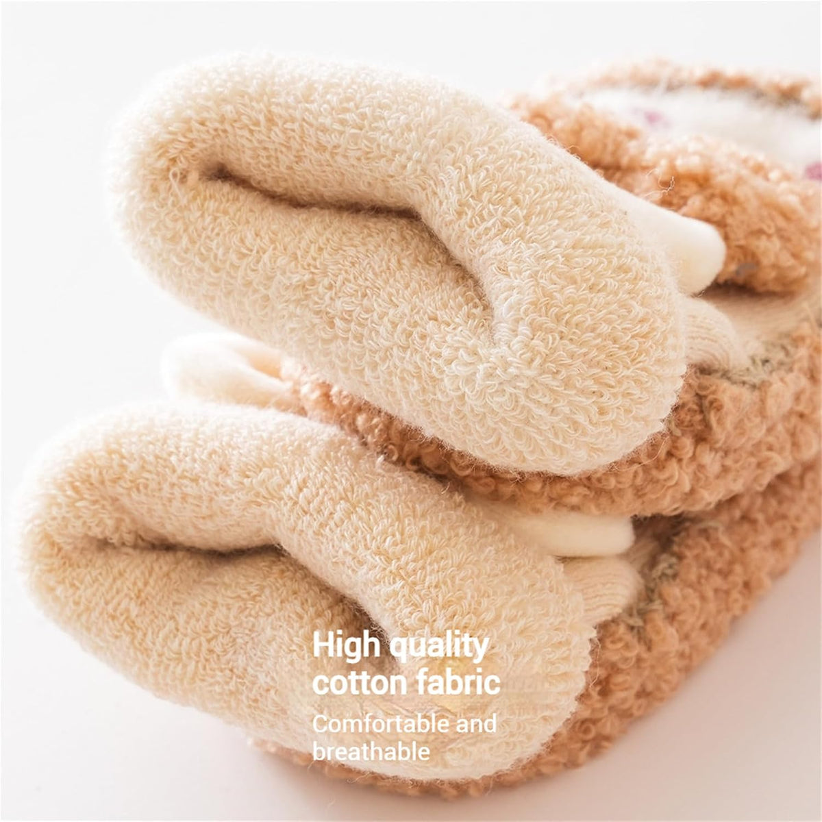 Baby Sock Shoes Baby Non-Slip Warm Walking Shoes Infant Non-Skid Slippers with Grips Boys Girls Cartoon Sneakers 2 Pairs