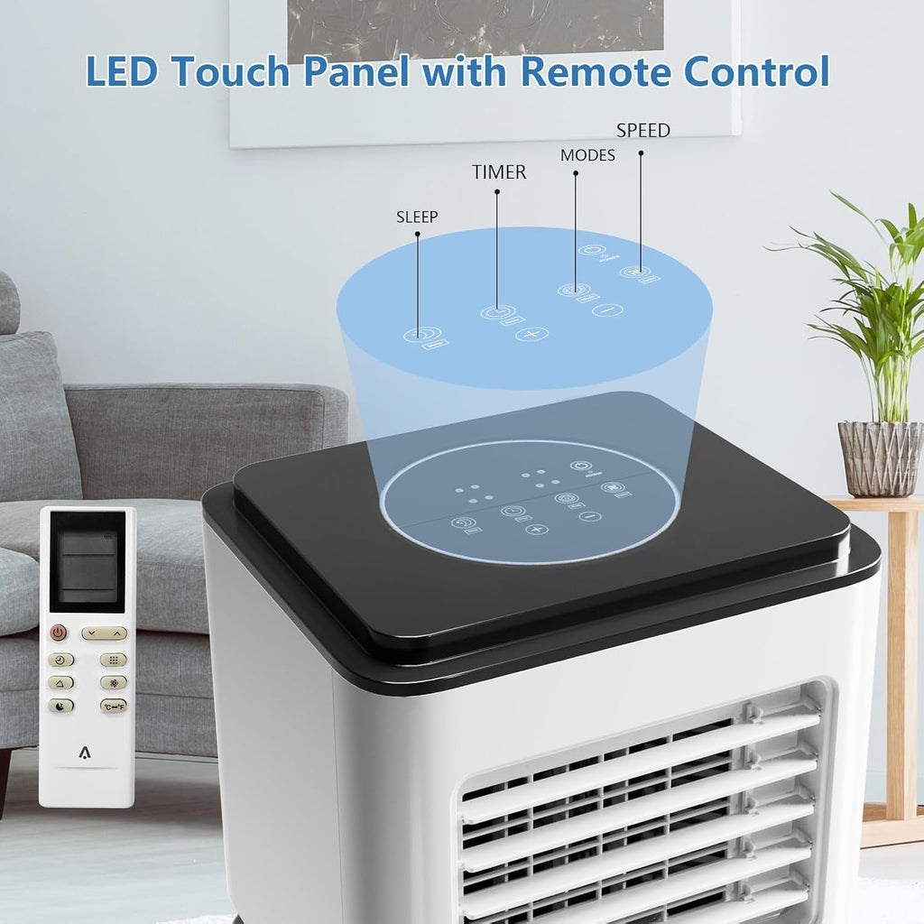 8000 BTU Portable Air Conditioners, 3-in-1 Portable AC Unit with Remote Control, Cool, Dehumidifier & Fan Modes for