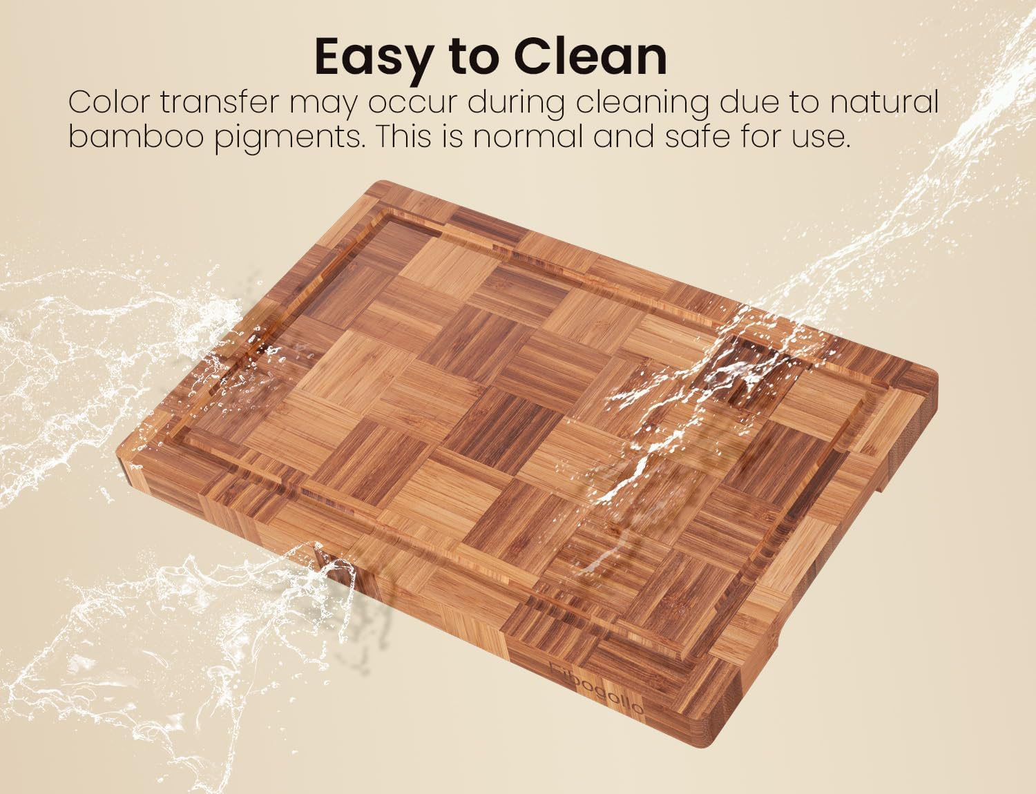 Bamboo Cutting Boards for Kitchen,Chopping Boards Set with Juice Groove,End Grain Bamboo Butcher Block,Serving Board