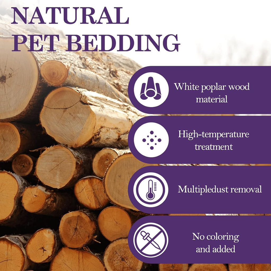 Natural Aspen Shavings Pet Bedding, 4.5 lb,for Small Animals | Low-dust, ultra-absorbent aspen bedding with no added
