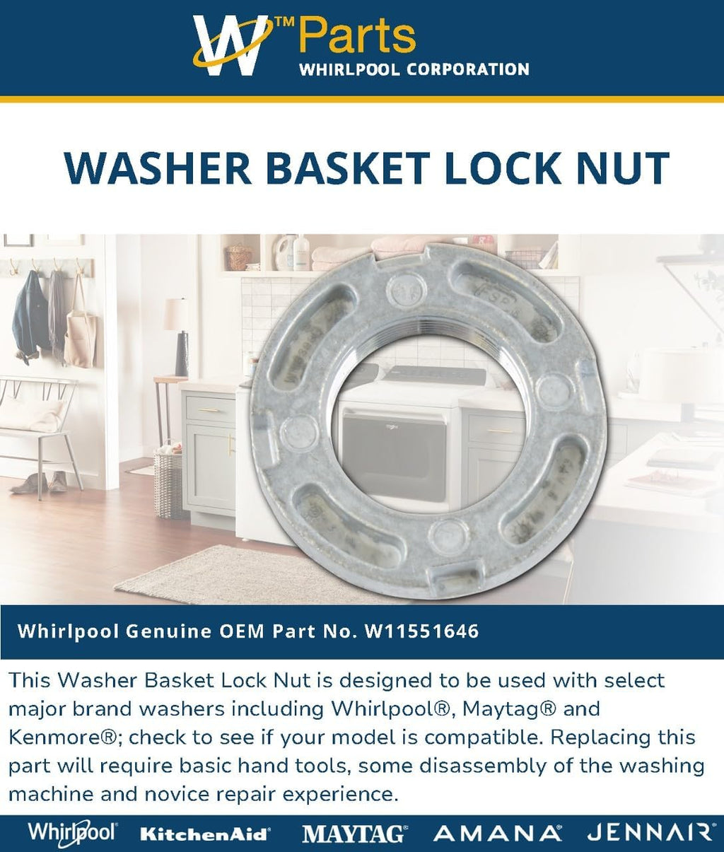 Whirlpool W11551646 OEM Washer Basket Lock Nut