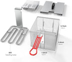 Commercial Fryer Stainless Steel Electric Deep Fryer with Oil Filtration and Timer 24L Large Capacity Dual Tank Fryer