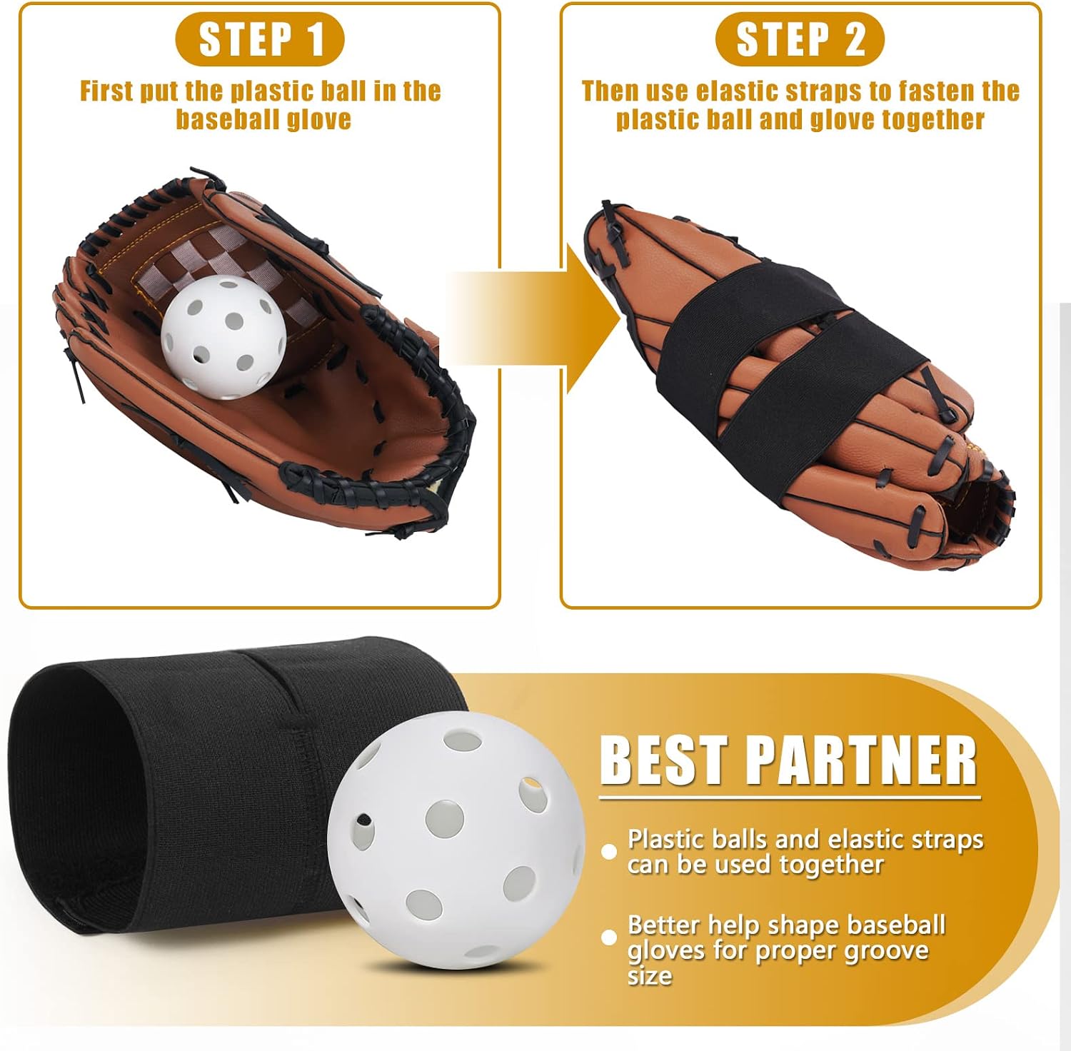 Baseball Glove Break-in kit for Men & Adult, One-Piece Structure Baseball Glove Mallet, Baseball Mitts Wooden Shaping