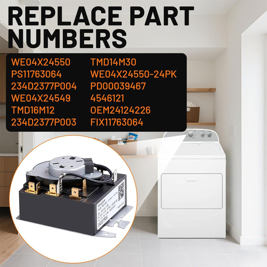 WE04X24550 234D2377P004 Dryer Timer Replacement for GE Dryer Parts Fit for GE GTD42EASJ2WW GTD42GASJ2WW GTX42EASJ2WW GTD42GASJ3WW GTD42EASJ1WW GTD48GASW0WB GTD42EASJ0WW GTD42EASJ3WW GTX42GASJ0WW