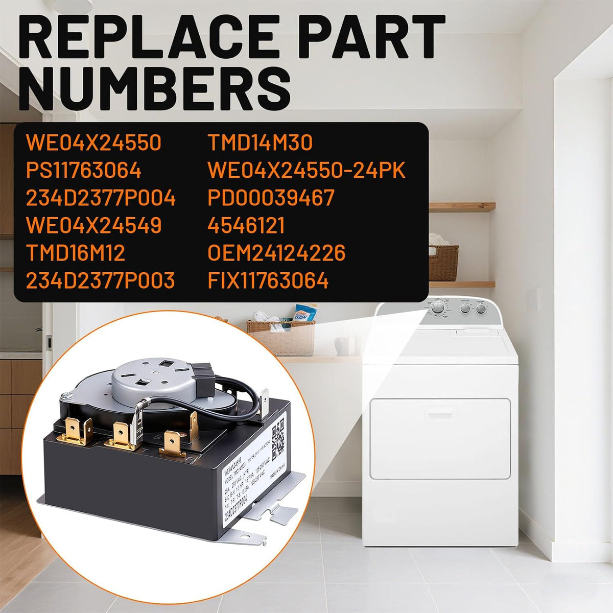 WE04X24550 234D2377P004 Dryer Timer Replacement for GE Dryer Parts Fit for GE GTD42EASJ2WW GTD42GASJ2WW GTX42EASJ2WW GTD42GASJ3WW GTD42EASJ1WW GTD48GASW0WB GTD42EASJ0WW GTD42EASJ3WW GTX42GASJ0WW