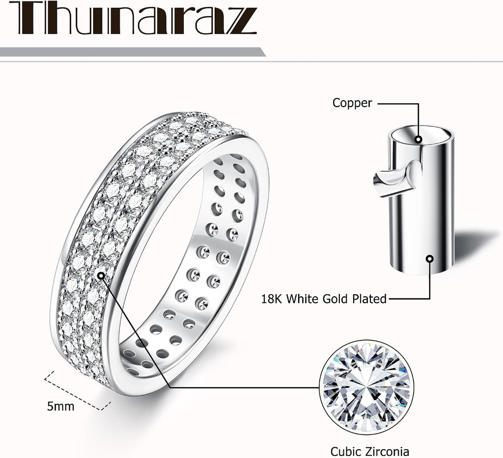 18K Gold Plated Dainty Stacked Rings Women Elegant Stackable Ring Sets for Women Gold Cubic Zirconia Thumb Rings Gold