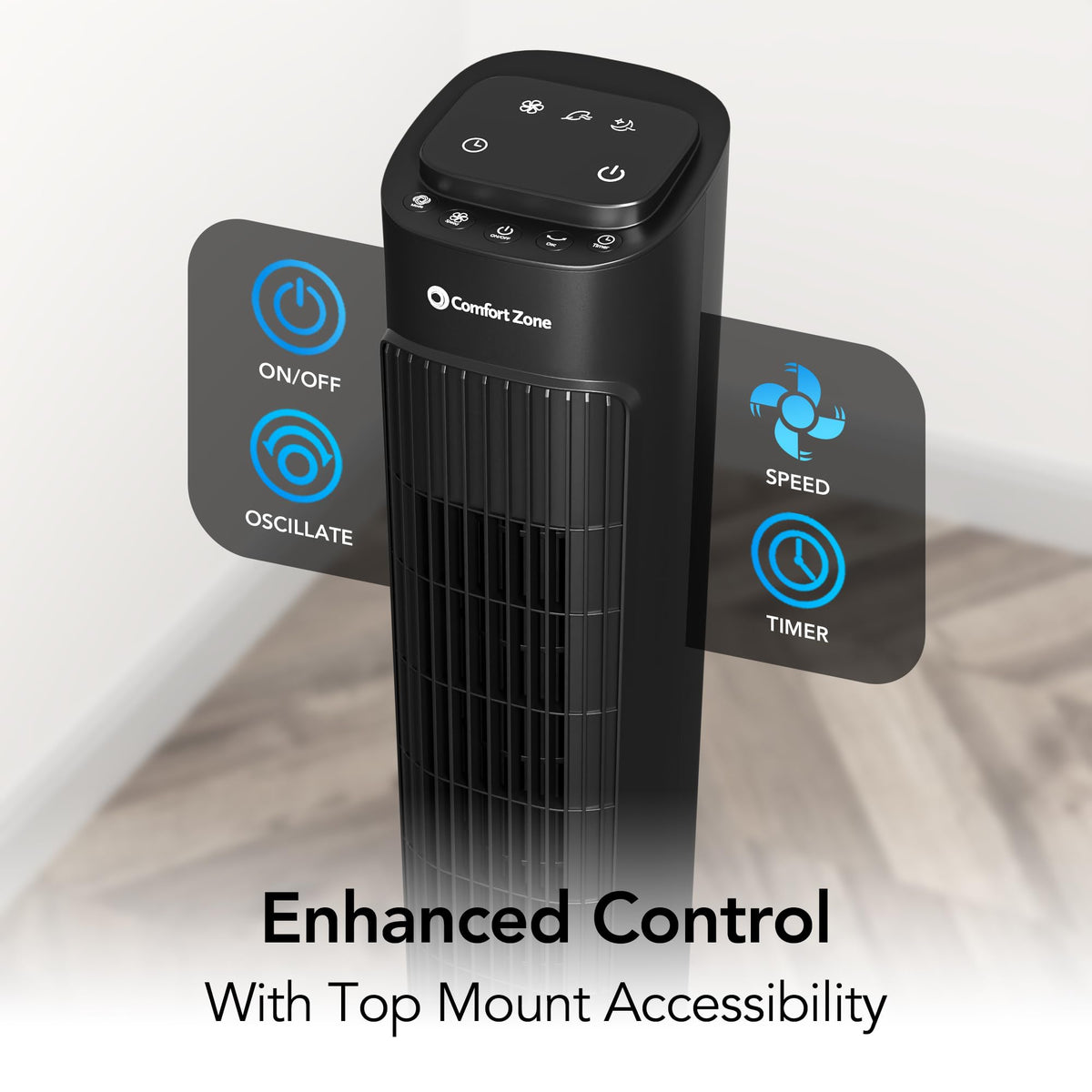 36" Oscillating Tower Fan with Remote & Timer