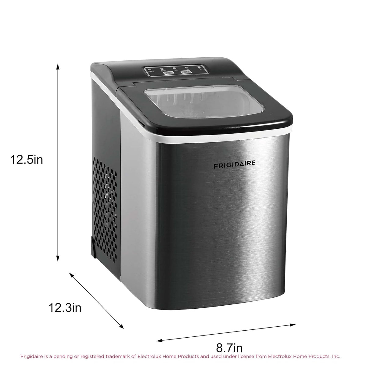 26 lb per Day, Countertop Bullet Ice Maker, Stainless Steel