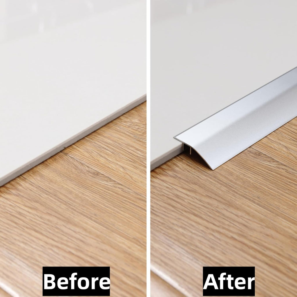 Aluminum Floor Transition Threshold Strip, Bridge the Height Gap Between 0.2 to 0.5 inches for Doorway Ramp Tiles
