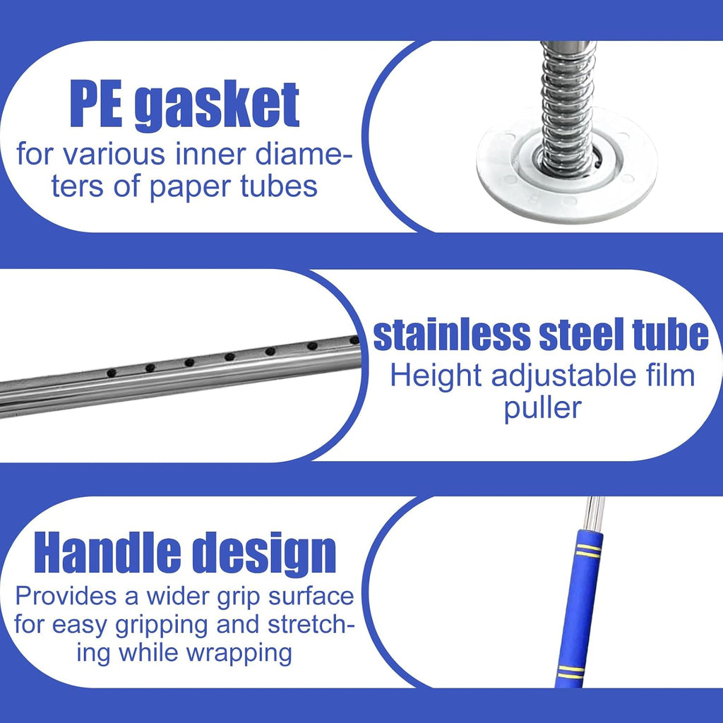 Long Handle Pallet Stretch Wrap Dispenser, Stretch Film Packing Machine, Stretch Film Dispenser Pole Holder, for Film