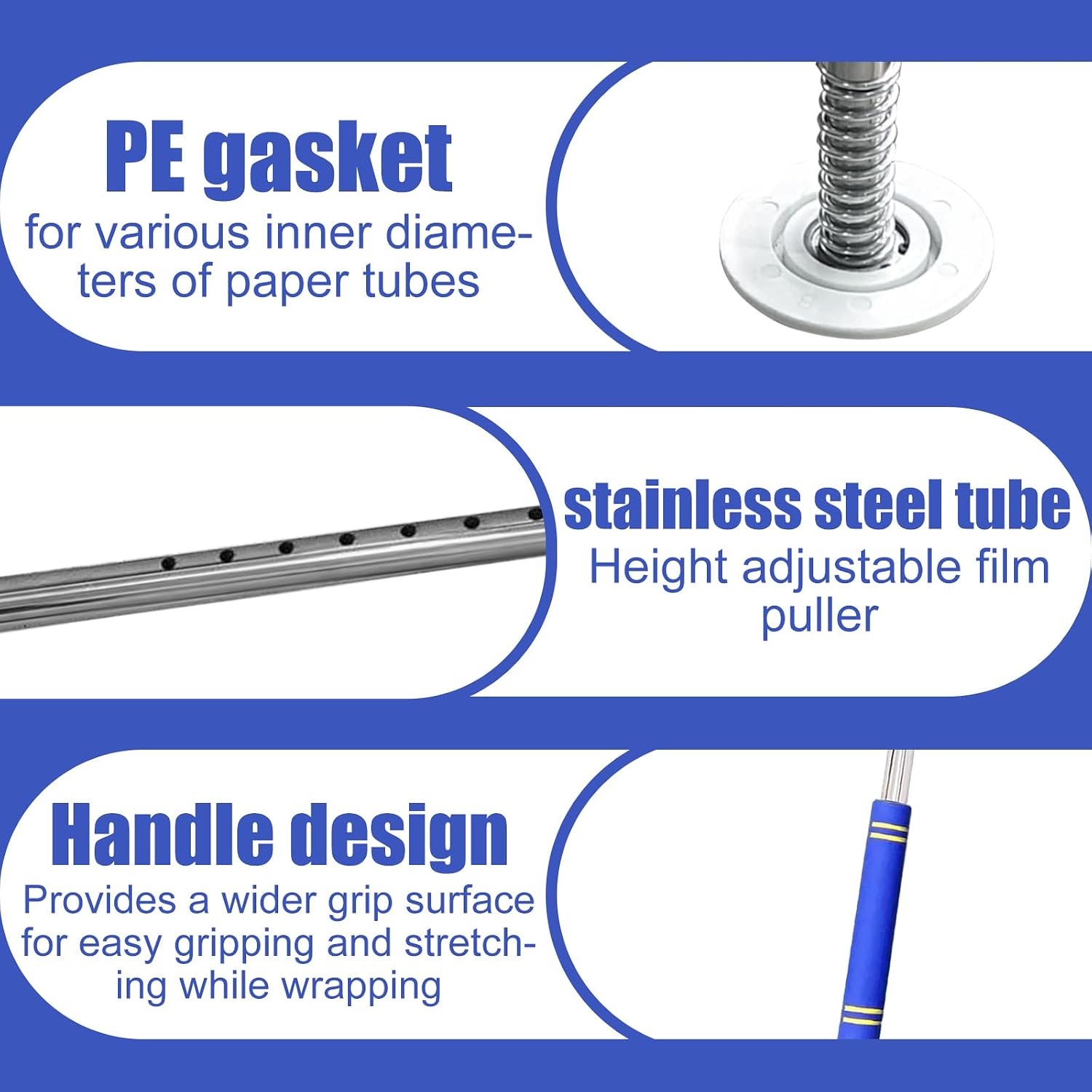 Long Handle Pallet Stretch Wrap Dispenser, Stretch Film Packing Machine, Stretch Film Dispenser Pole Holder, for Film