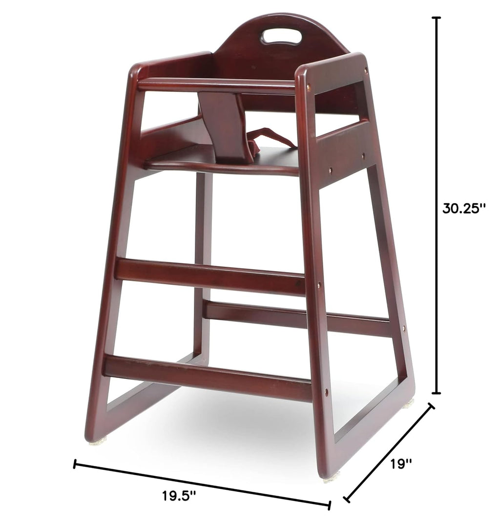 Wooden High Chair for Baby & Toddler – Restaurant-Style Stackable HighChair with Commercial Grade Solid Wood for