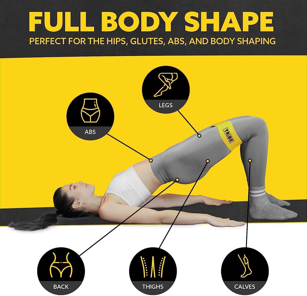 Fabric Resistance Bands for Working Out, 5-Band Set for Legs and Glutes | Booty bands for women and men, 5 resistance