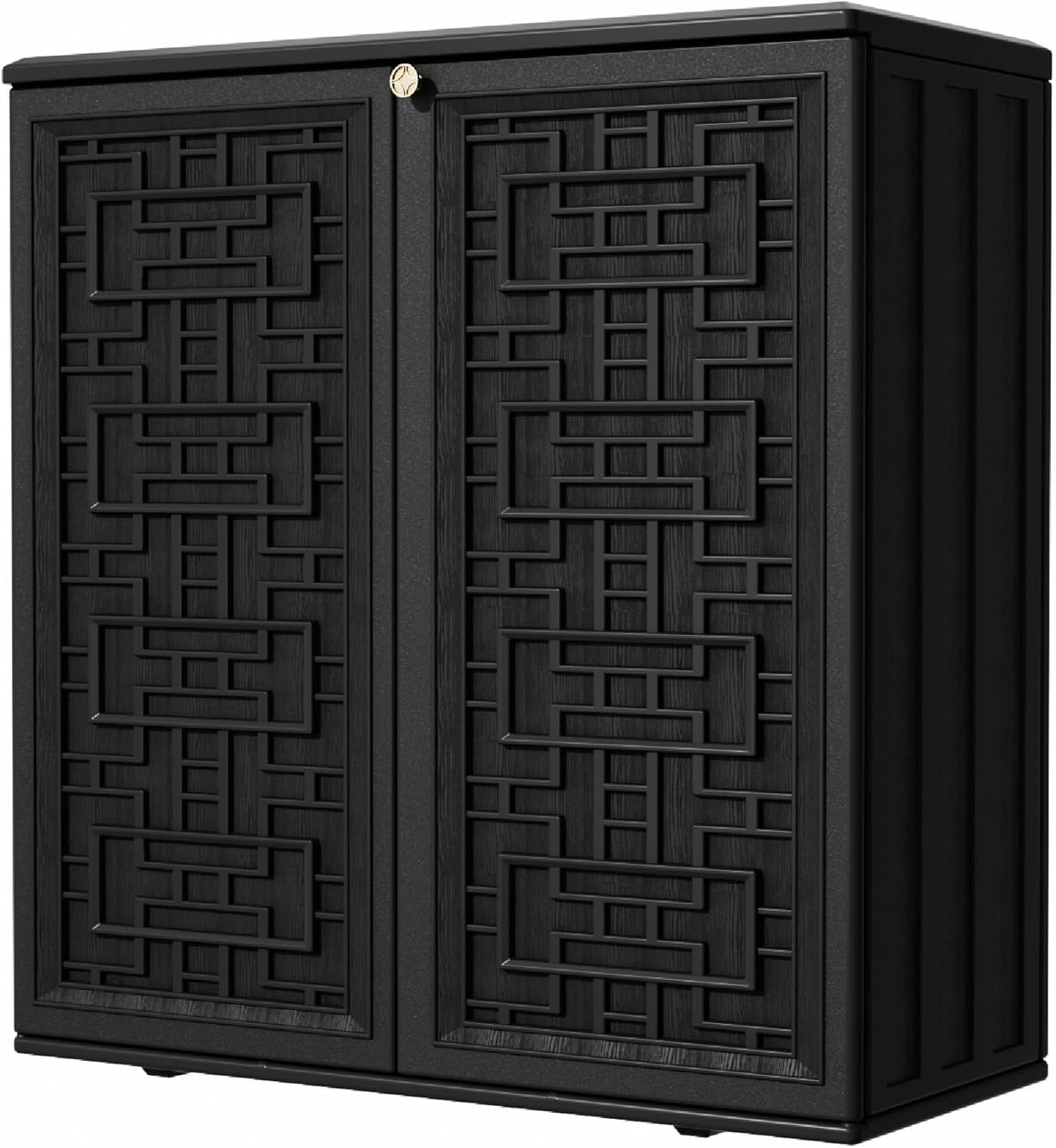 Outdoor Storage Cabinet Waterproof with Shelf,Resin Storage Sheds Outdoor Cabinets for tub Towels/Chemicals/Grill