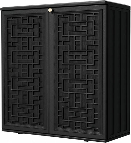Outdoor Storage Cabinet Waterproof with Shelf,Resin Storage Sheds Outdoor Cabinets for tub Towels/Chemicals/Grill