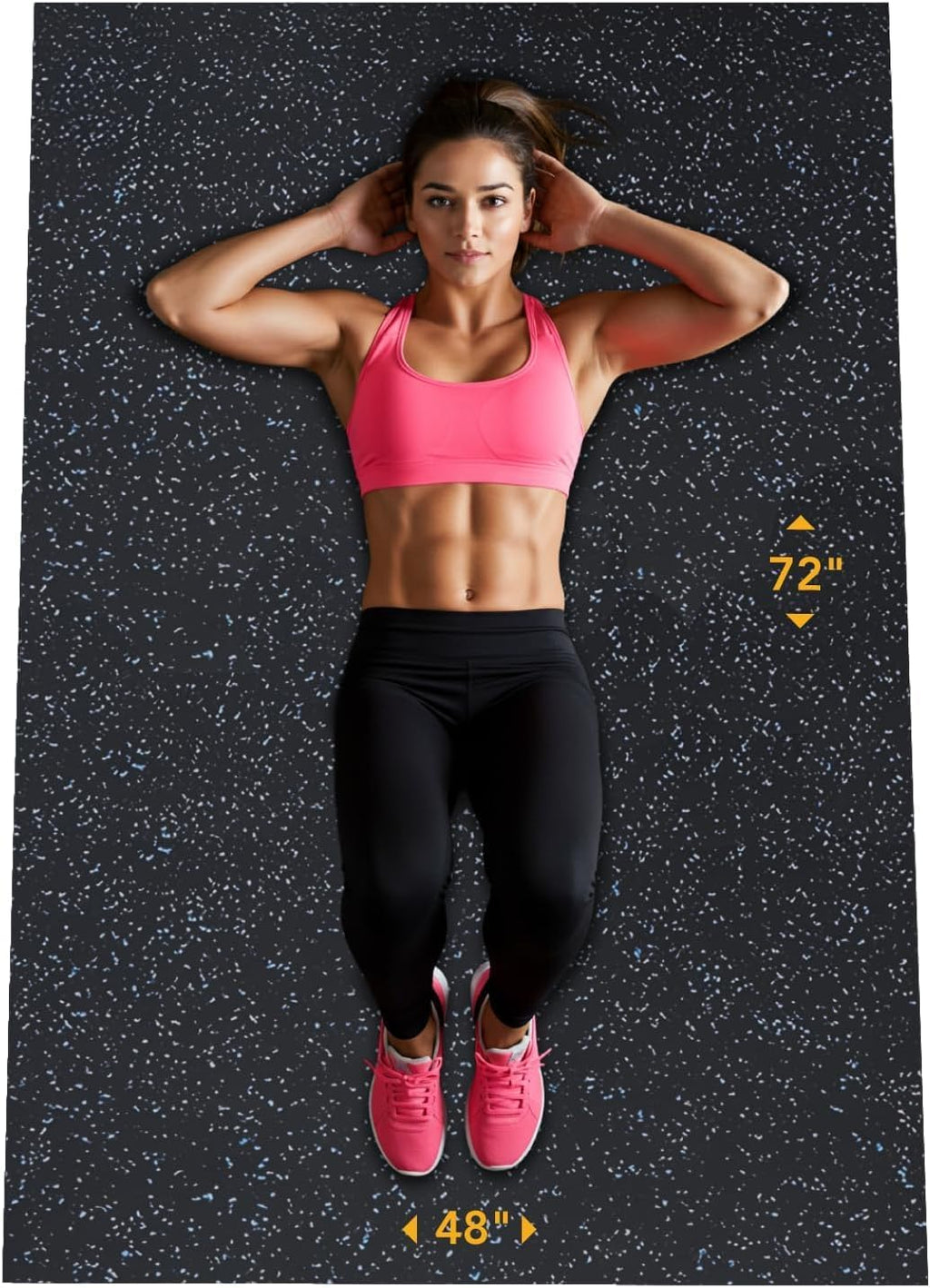 Rubber King Multi-Purpose Exercise Mat - 100% Recycled Thick Rubber Mat for Home Gym Flooring, Non-Slip, Low-Odor
