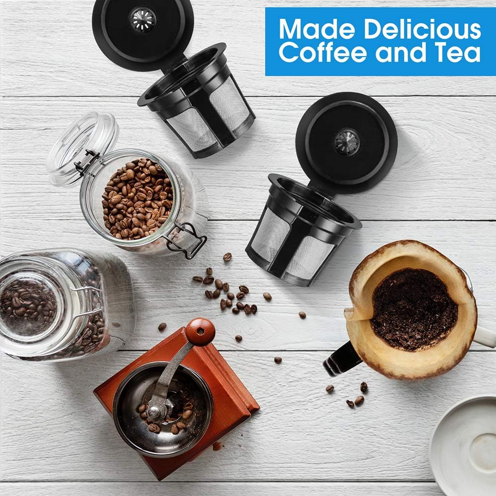 Reusable K Cups for K-eurig, 4 Pack K Cup Reusable Coffee Pods | BPA Free, Food-Grade 304 Stainless Steel Mesh