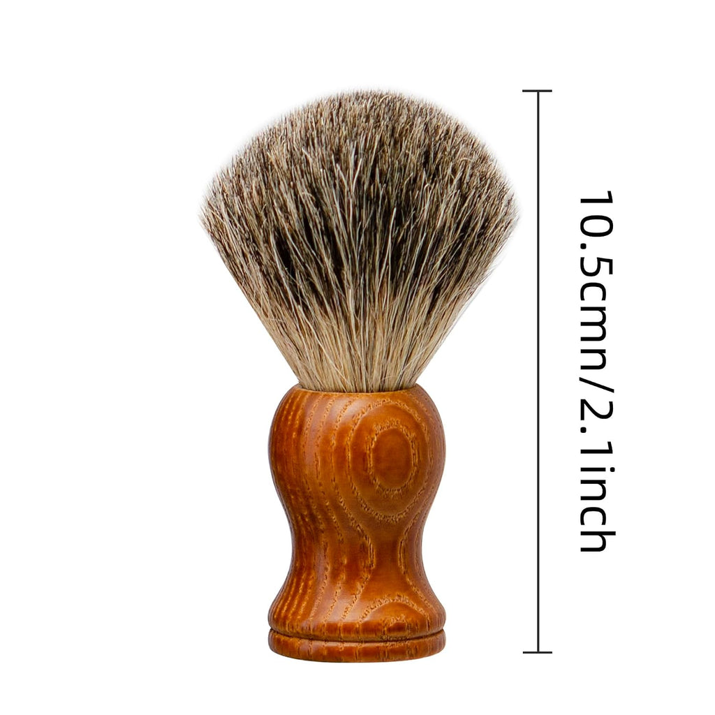 Shaving Brush Set Pure Badger Hair Shaving Brush with Solid Wood Handle and Wooden Shaving Soap Bowl for Men Easy to