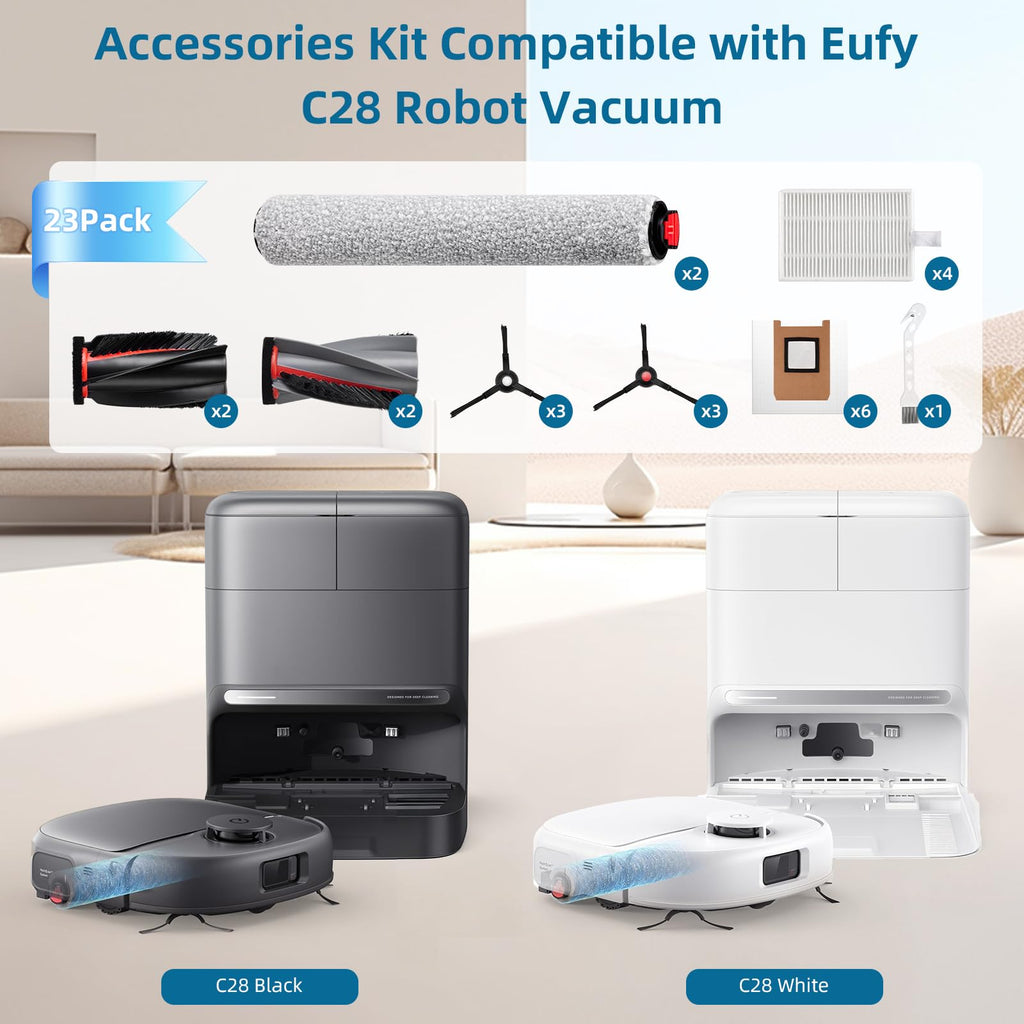 EOVWAEO 23 Pack Accessories Kit for Eufy C28 Robot Vacuum