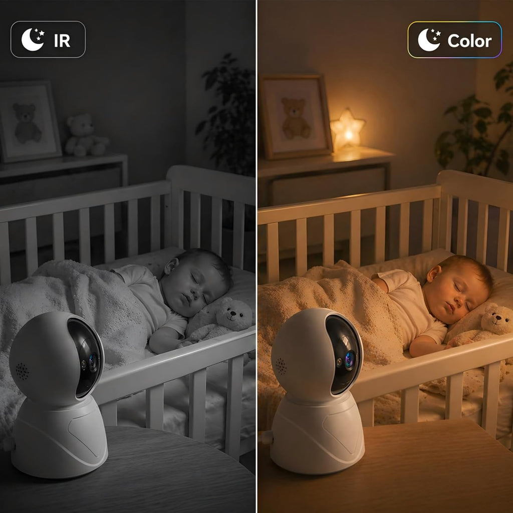2K Indoor Security Camera, 5GHz Baby Monitor for Home, Pan Tilt | Dog Camera, 5GHz/2.4GHz WiFi, 355° Pan Tilt, Auto