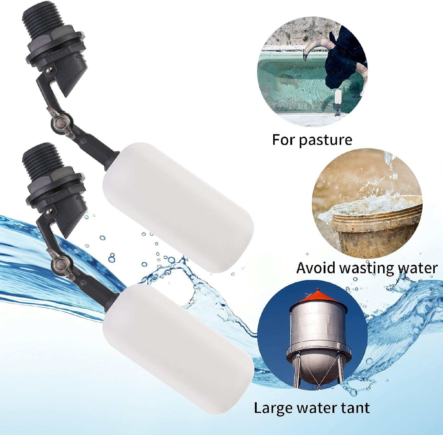 1/2 Inch Float Valves Automatic Water Filler for water trough | Standard 1/2 inch NPT Thread，Adjustable Float Valve