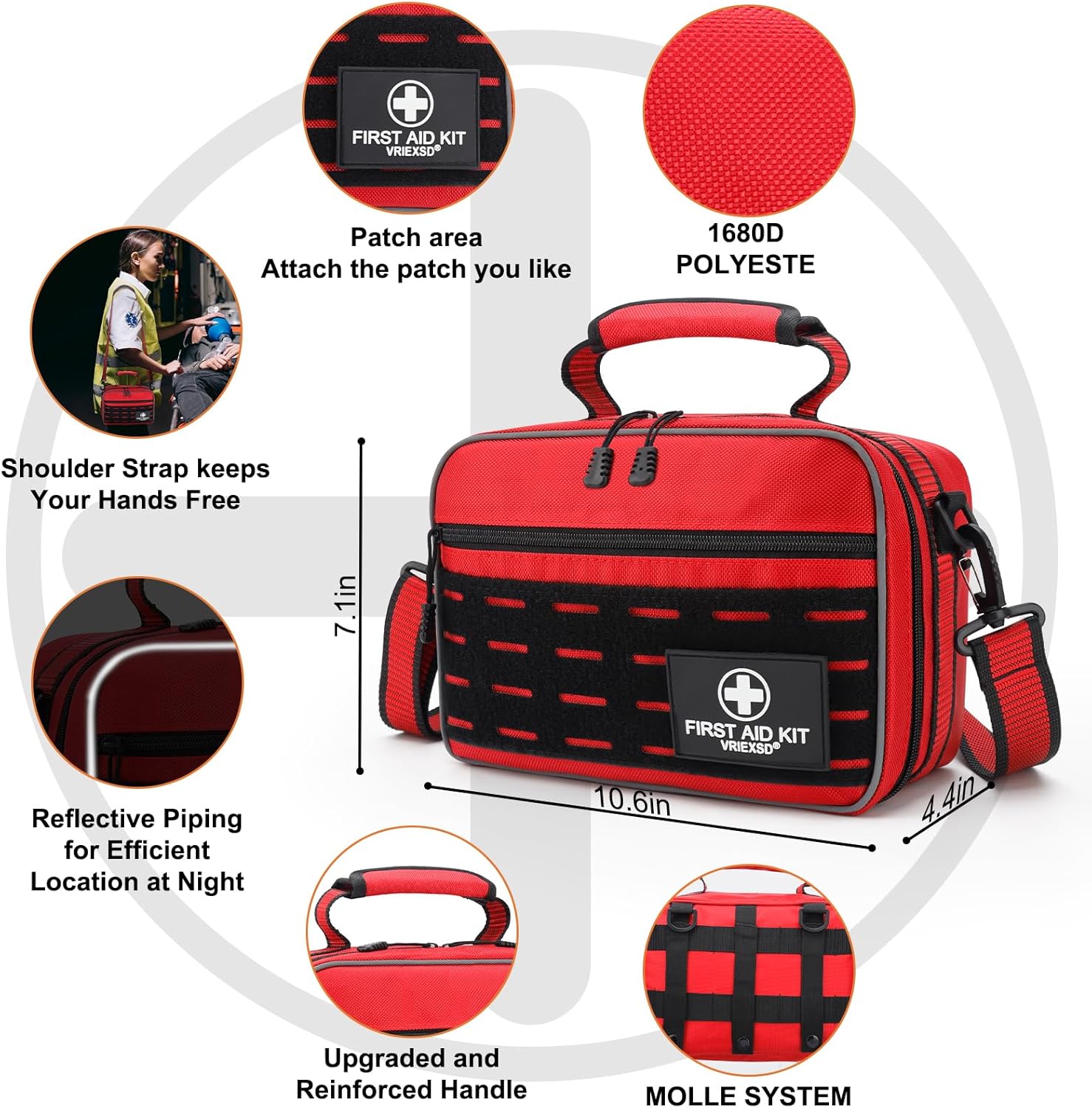 Premium 450 Piece Large First Aid Kit for Home, Travel, Camping, Car, Hiking & Outdoor Emergencies - Emergency