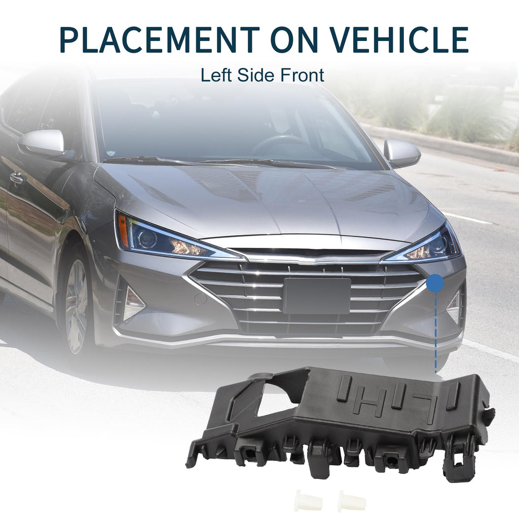 TUCKBOLD Bumper Support Bracket for Hyundai Tucson 2016-2021 Durable No.86513D3000 | Left Side Front Bumper Retainer Bracket Hold Mount Black 1 Pc