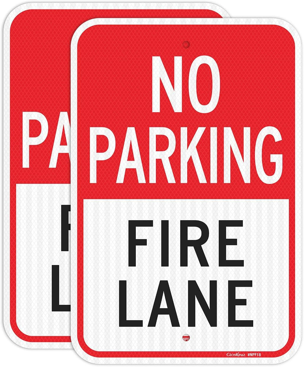 Large No Parking Fire Lane Sign, 18x12 Inches No Parking Sign, Engineer Grade Reflective Aluminum, Fade