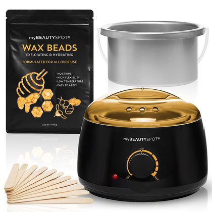 Wax Warmer for Hair Removal Kit – Wax Machine Kit for Women – At Home Hair Removal Wax Kit – Full Body Bikini