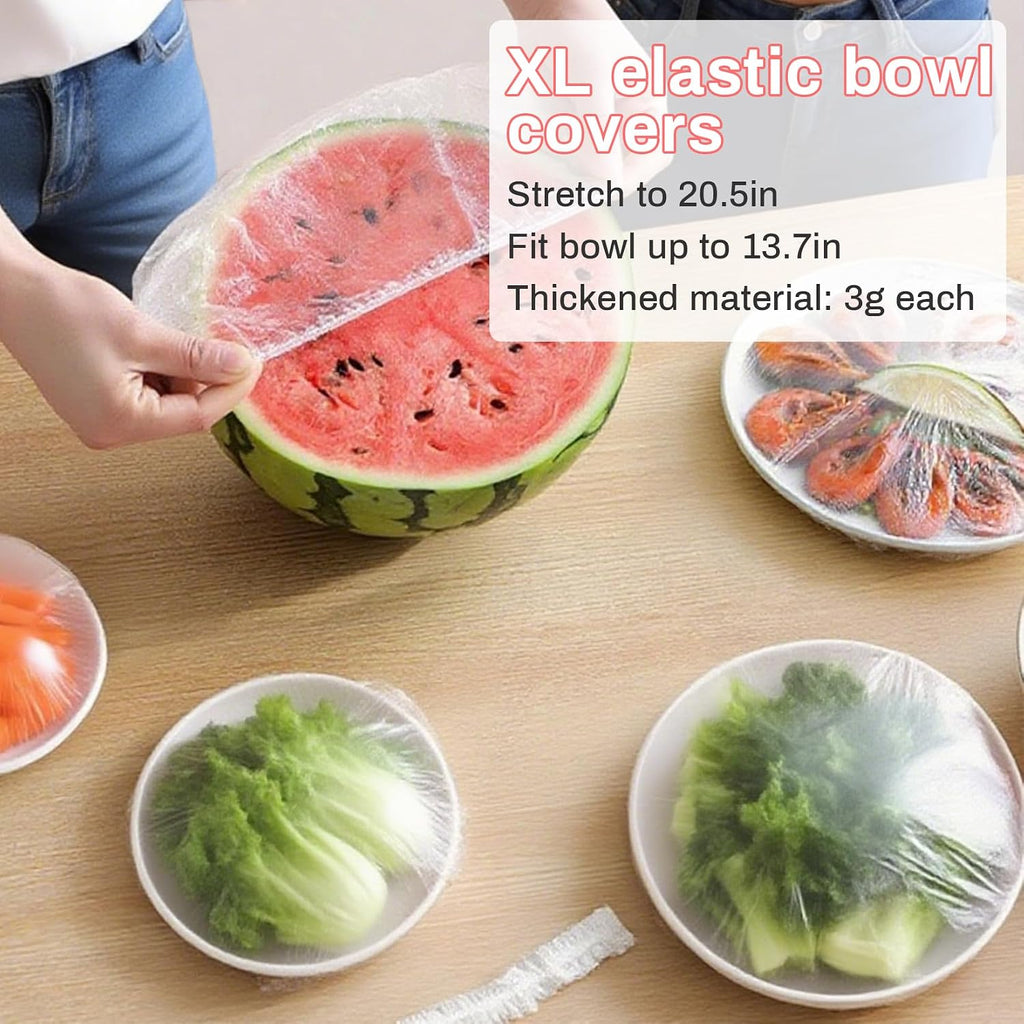 100 Bowl Covers Bread Proofing - Extra Large Plastic Wrap for Food