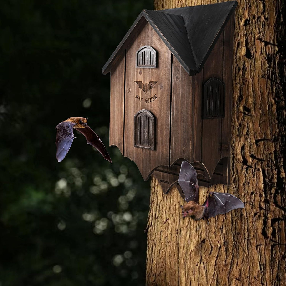 Bat House for Outdoors, Large Double Chamber, 100-Capacity