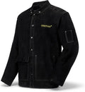 Black Leather Welding Jacket,Flame Heat Resistant