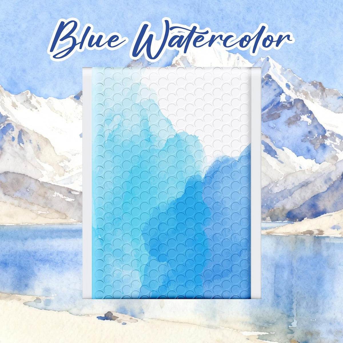 Bubble Mailers 6x10" Blue Watercolor Small Padded Envelopes 100 Pack