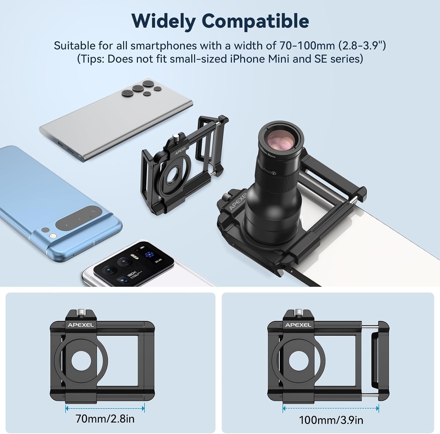 2-in-1 Telephoto Lens & 150mm Macro Lens for | 6X Telephoto and Macro Lens Kit with Universal Clip | Compatible with