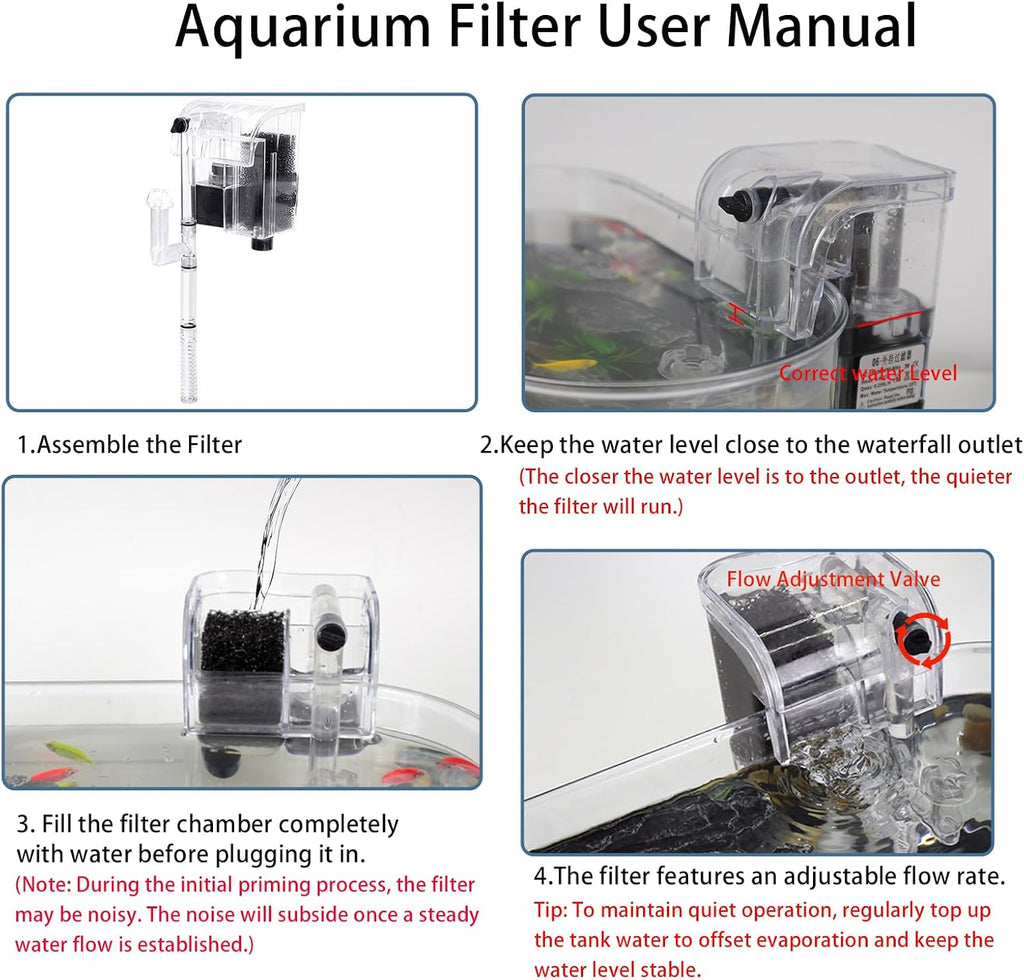 2 Gallon Fish Tank Kit, Small Aquarium Starter Tank with Filter and Light