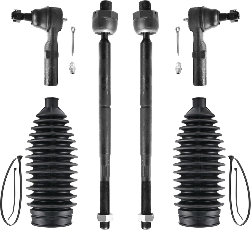 6pcs Front Steering Kit Tie Rod End Inner and Outer and Boots for RWD Chrysler 300 2005-2010 and RWD Dodge Challenger Charger Magnum 2005-2010