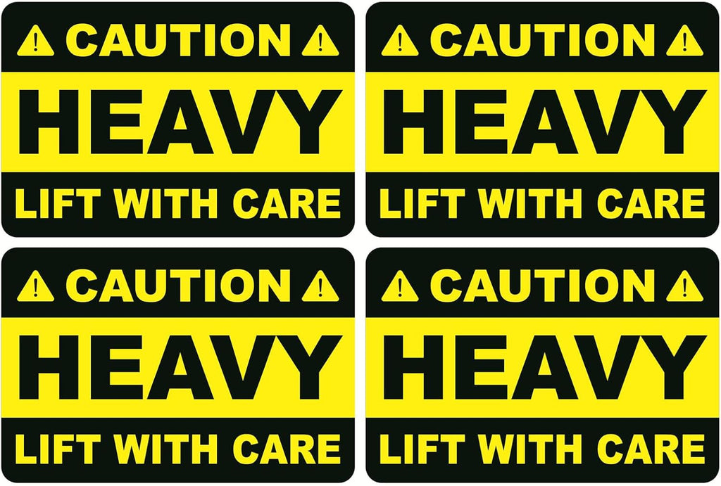 2x3 inch 200pcs Yellow Caution Heavy Lift with Care Shipping Sticker