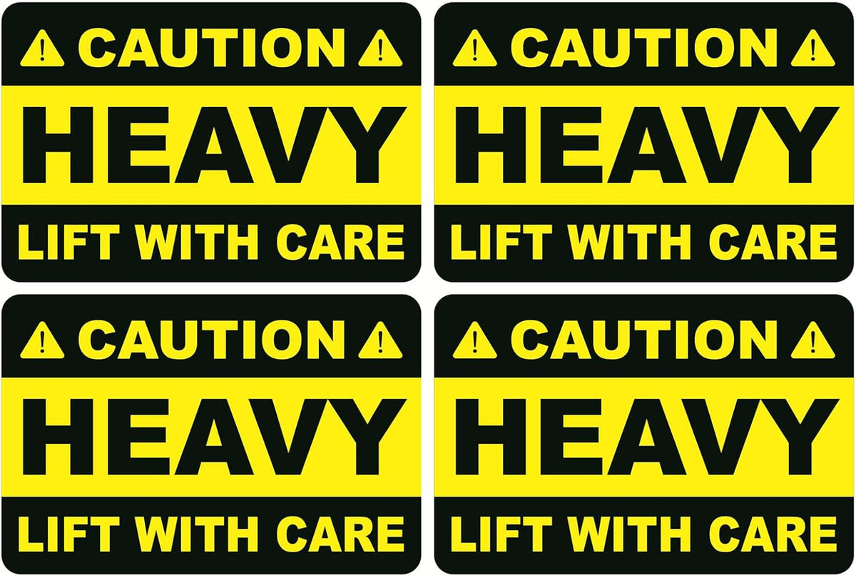 2x3 inch 200pcs Yellow Caution Heavy Lift with Care Shipping Sticker