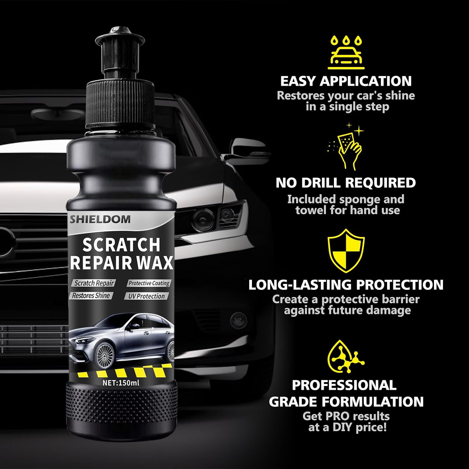 Car Scratch Remover Vehicles Scuff Repair Wax Erase Auto Paint Scratches Swirls Removal Rubbing Compound with Buffer