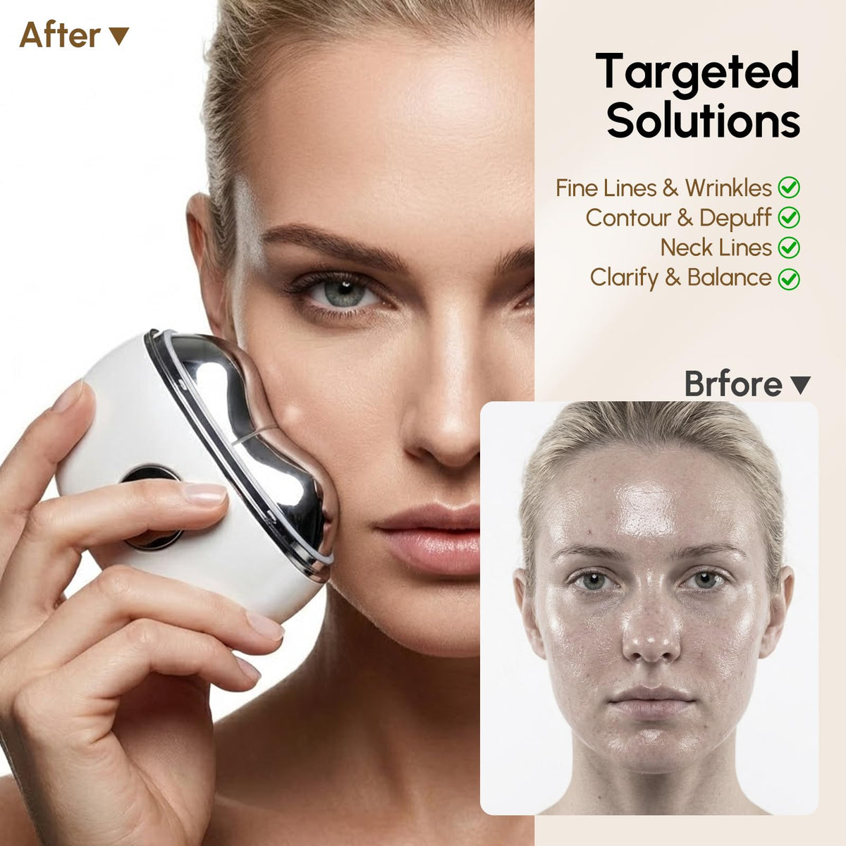 GloShell Mini Gua Sha Facial Massager, Hot & Cold, Microcurrent