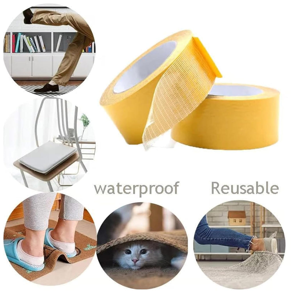 Double Sided Mesh Grid Tape 2 Rolls, 2 in * 66 ft, Double Sided Tape Waterproof Mesh Grid Heavy-Duty Mounting