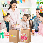 Brown Paper Bags with Handles, 100Pcs 8x4.5x10In Kraft Paper Bag
