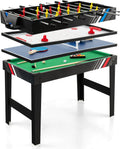 10-in-1 Multi Game Table, Combo Game Table Set w/Hockey, Foosball Pool Ping-Pong Chess Cards Checkers Bowling